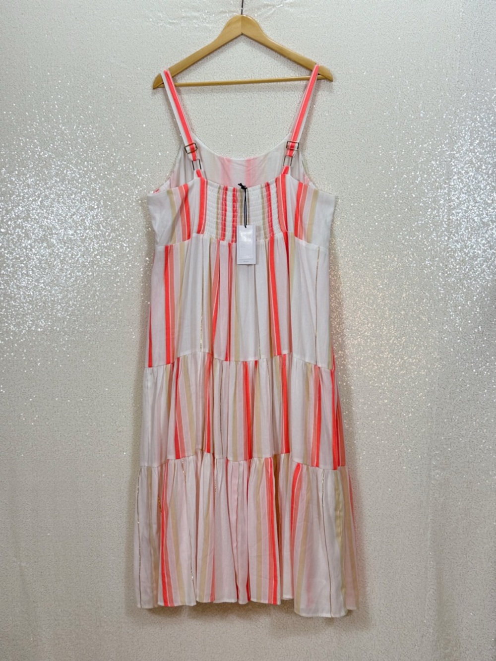 For The Republic Dress 2X Striped Maxi Dress Boho Tiered Sundress Women’s - Picture 5 of 13